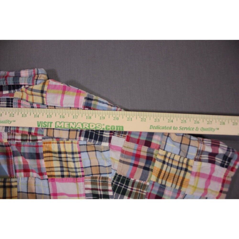 Brooks Brothers Shirt Mens Madras Patchwork Short Sleeve Button Up Vintage Sz L - Picture 4 of 8